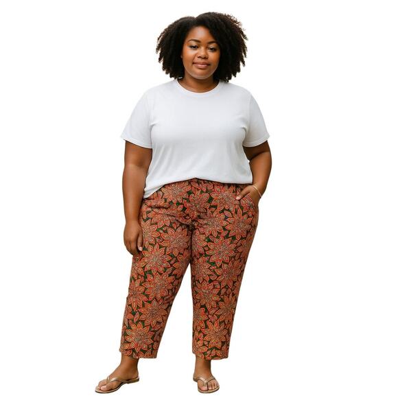 J.Crew Factory Tall Pull-on Tapered Leg floral Jamie pant size 12T NWT - Picture 2 of 7